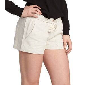 Roxy Cream Linen Drawstring Shorts